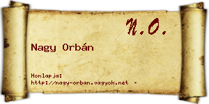 Nagy Orbán névjegykártya